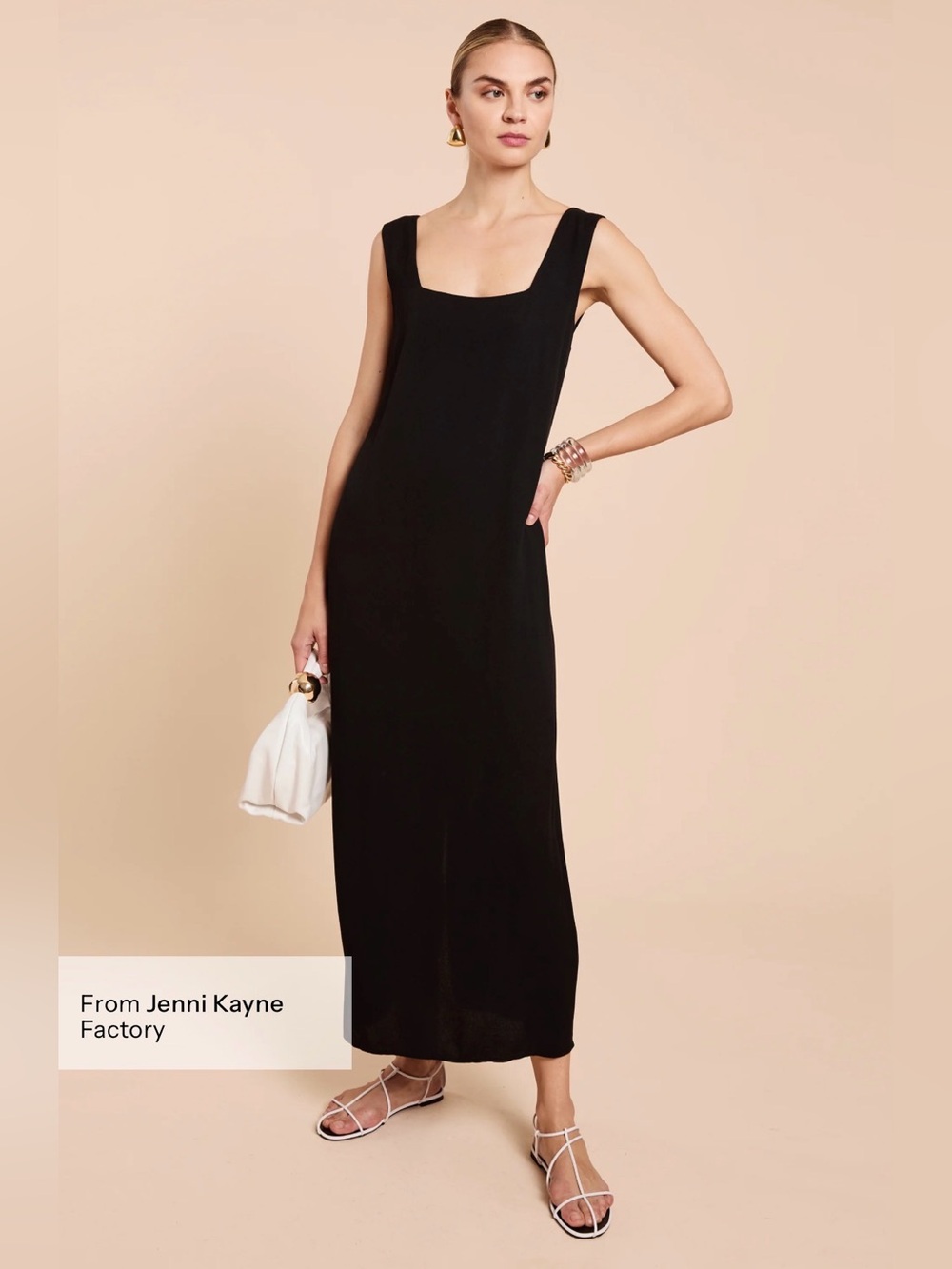 Few Moda Ione Black Square Neck Maxi Dress Size 12 NWT